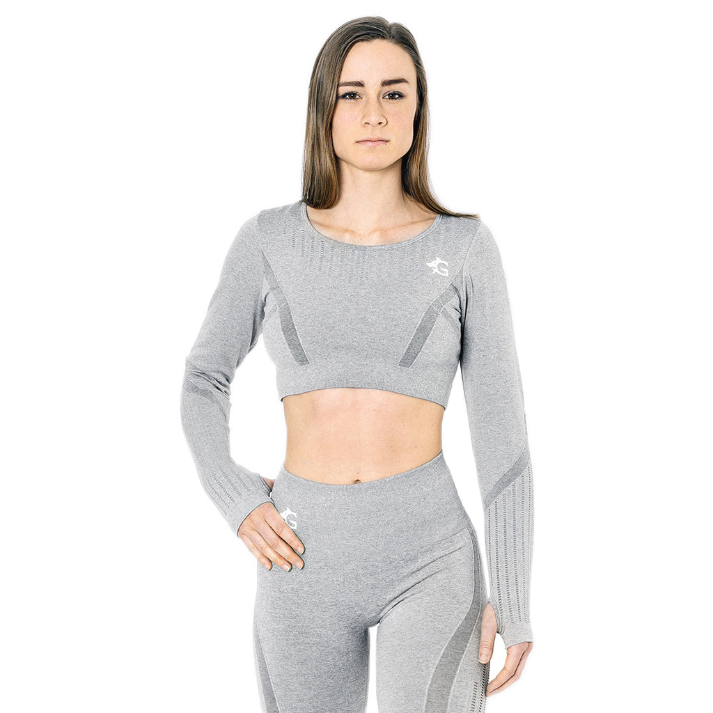 Crop Top, Vented, Grå