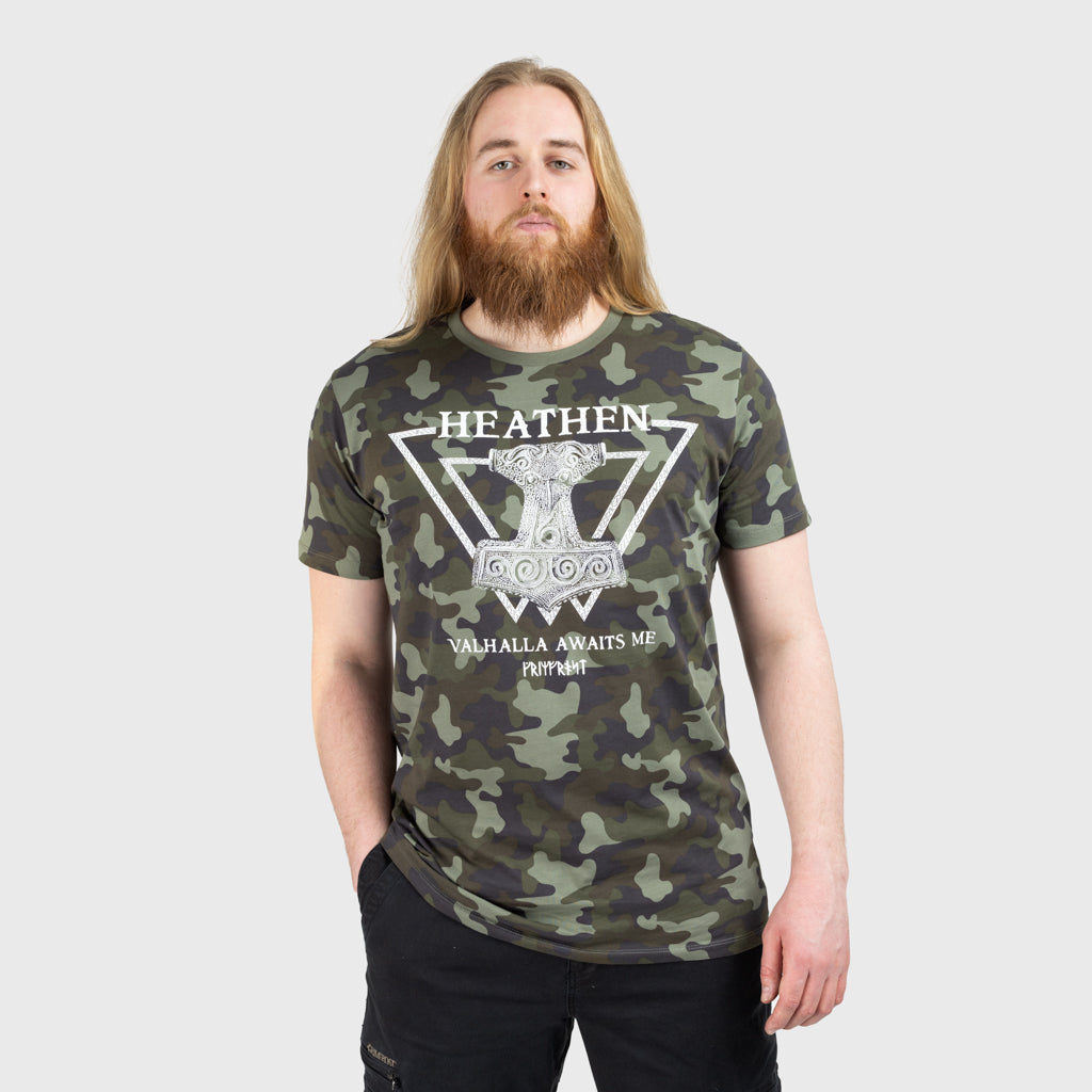 Premium Tee, Heathen, Camo, Size S