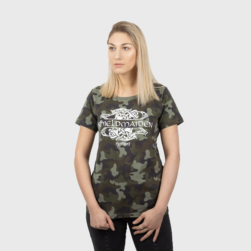 Premium T-shirt, Shieldmaiden, Camo