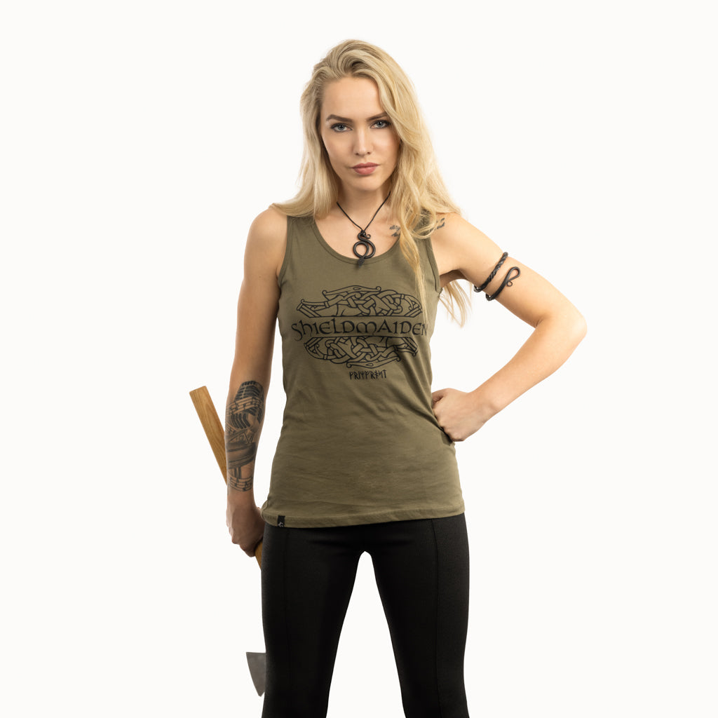 Women's Premium Tank, Shieldmaiden, Green