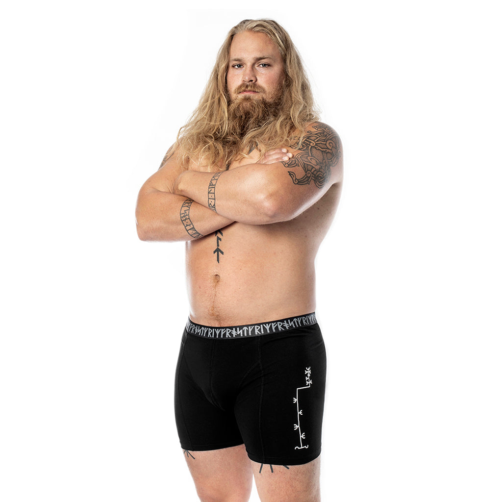 Grimfrost långa boxershorts, 3-pack, Svart