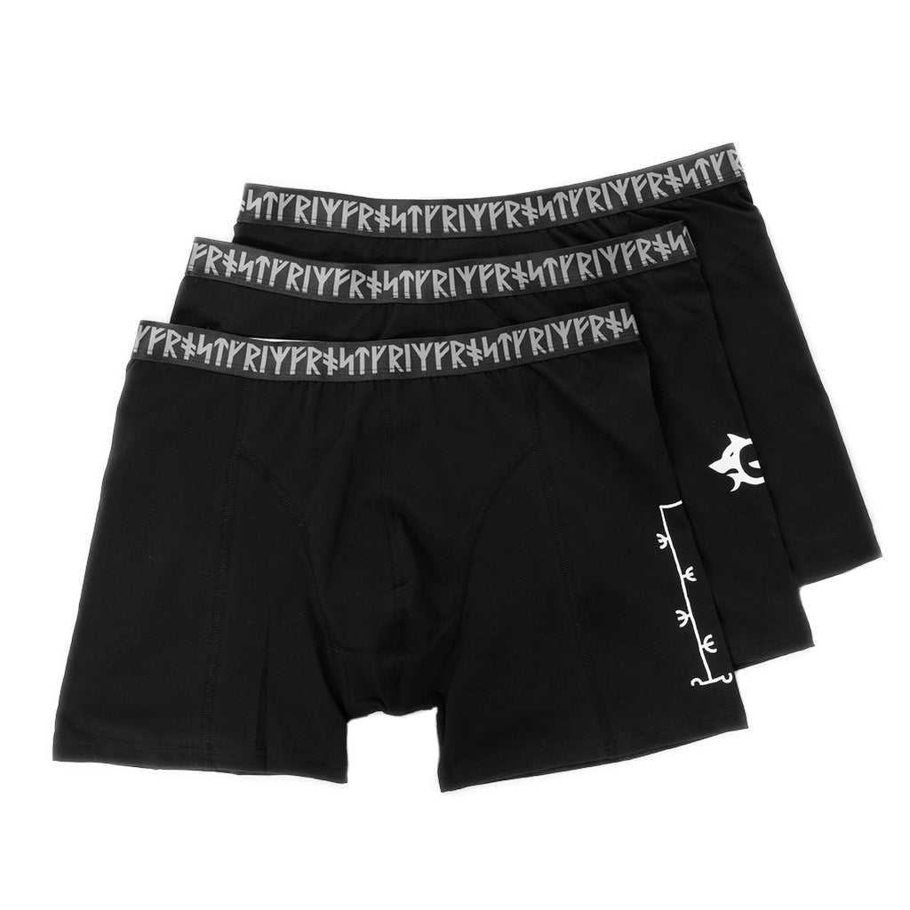 Grimfrost långa boxershorts, 3-pack, Svart