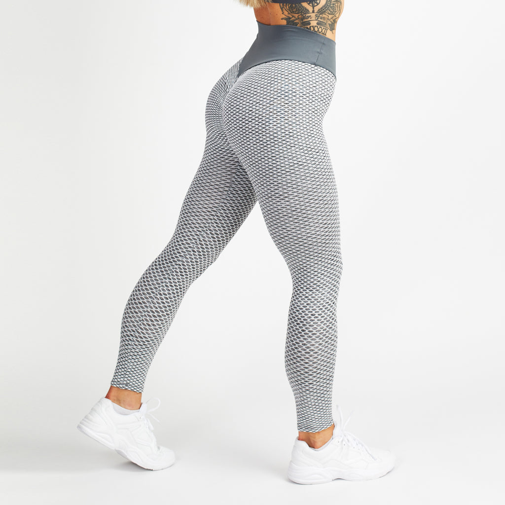 Leggings, Honeycomb-mönster, Vit