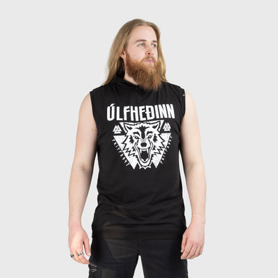 Premium Sleeveless Hoodie, Ulfhedinn, Black