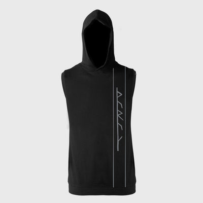 Premium Ärmlös Hoodie, Thor Viki, Svart