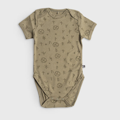 Baby Bodysuit, Runes, Green