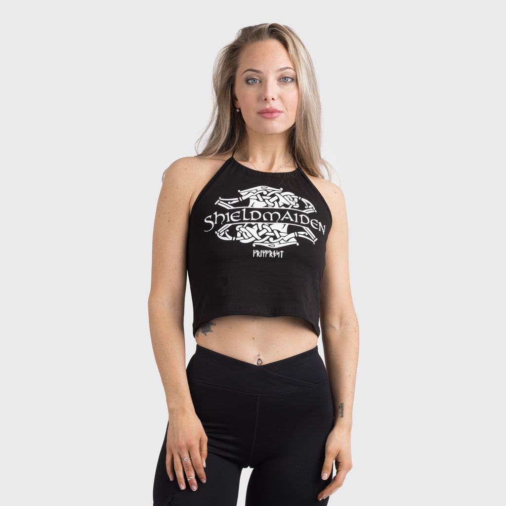 Crop Top, Shieldmaiden, Svart