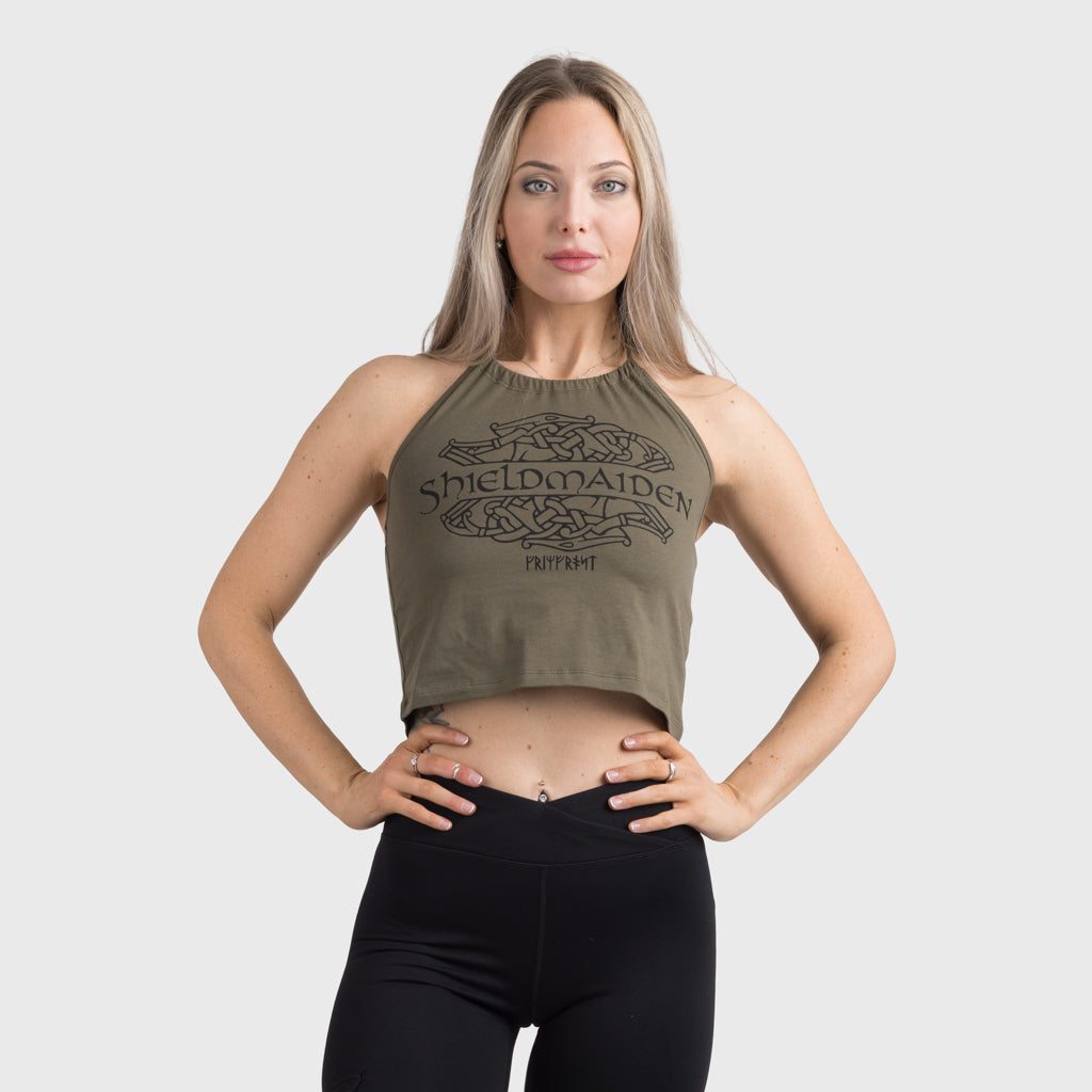 Crop Top, Shieldmaiden, Grön