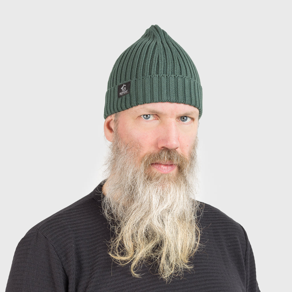 Grimfrost Watch Cap, Green Cotton