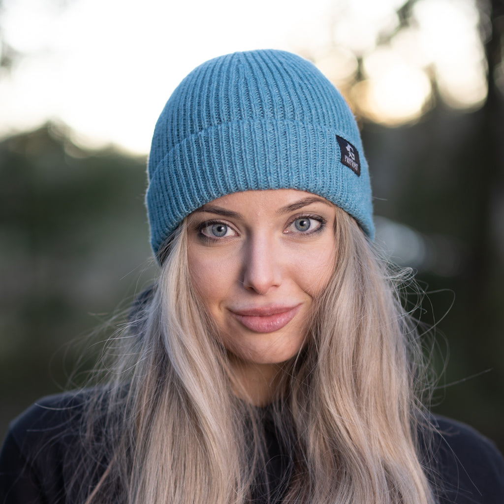 Grimfrost Watch Cap, Blue Merino Wool