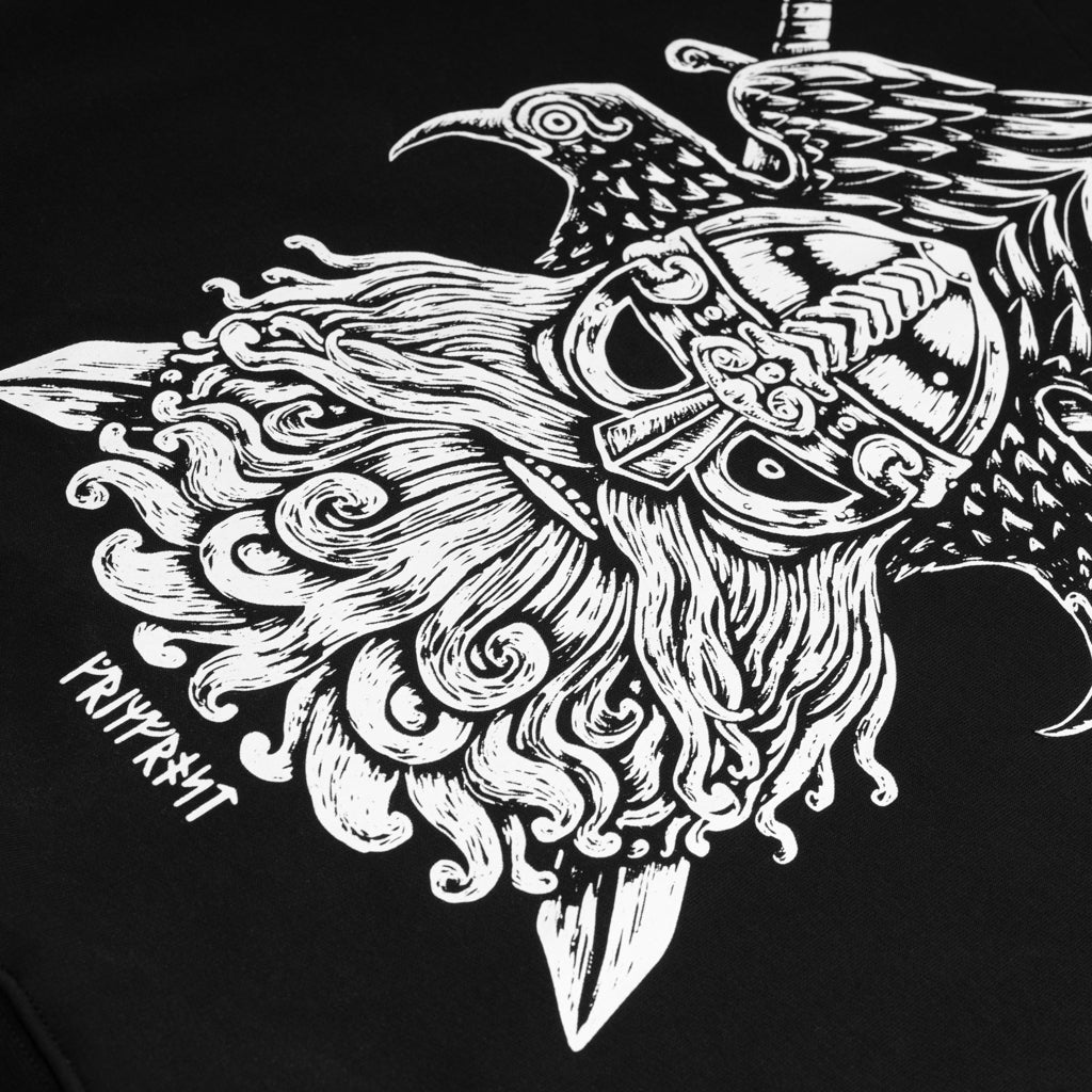 Premium Hoodie, Odin & Ravens, Black