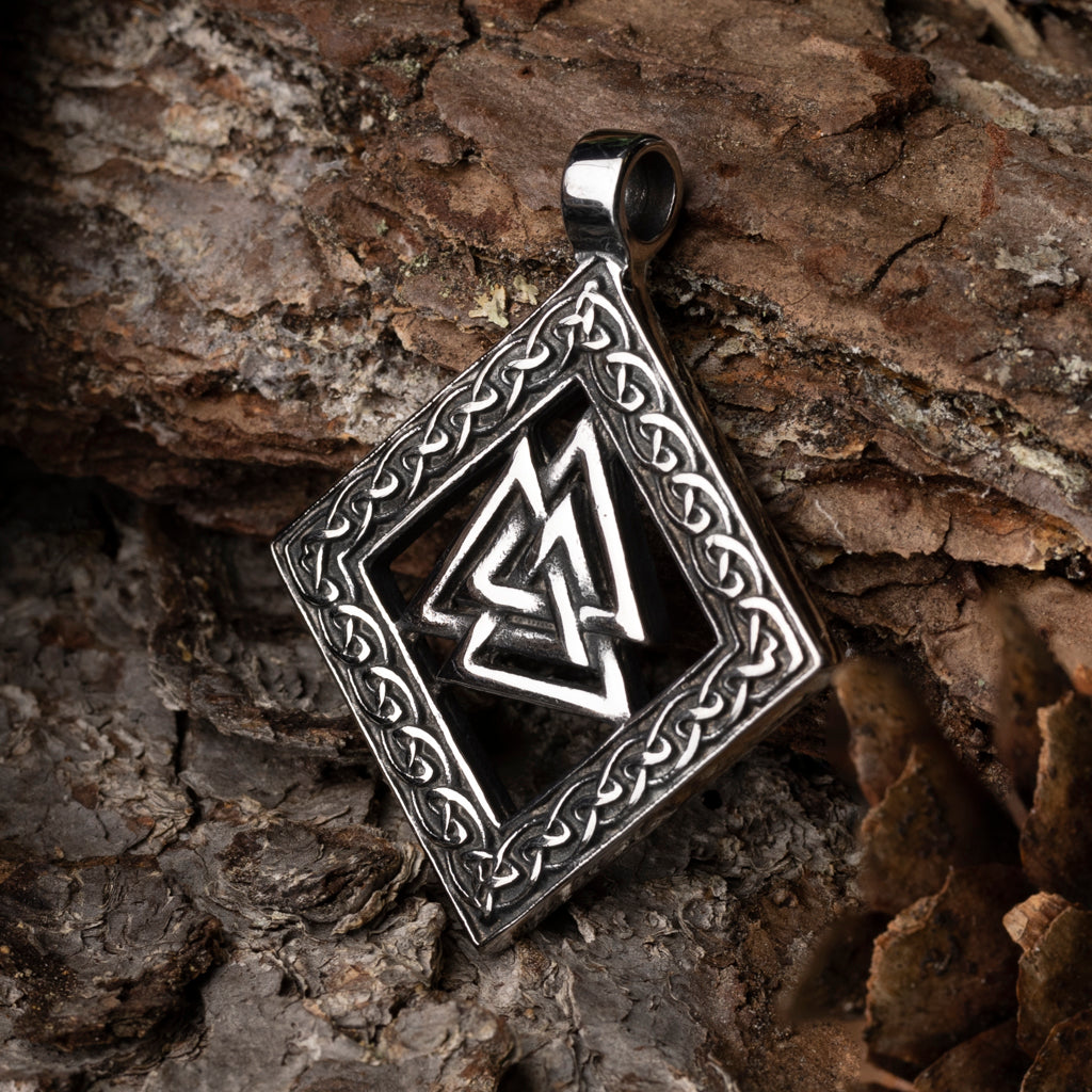 Valknut Pendant, Stainless Steel