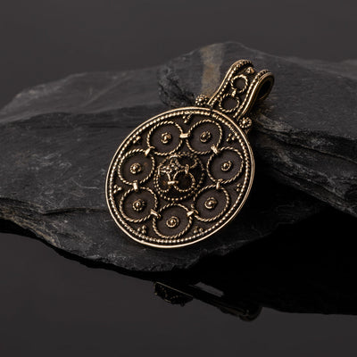 Premium Filigree Pendant, Bronze