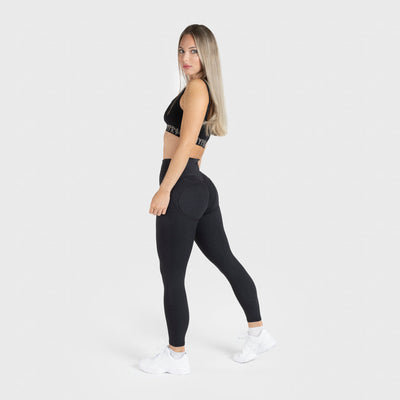 Seat Design Leggings, Black