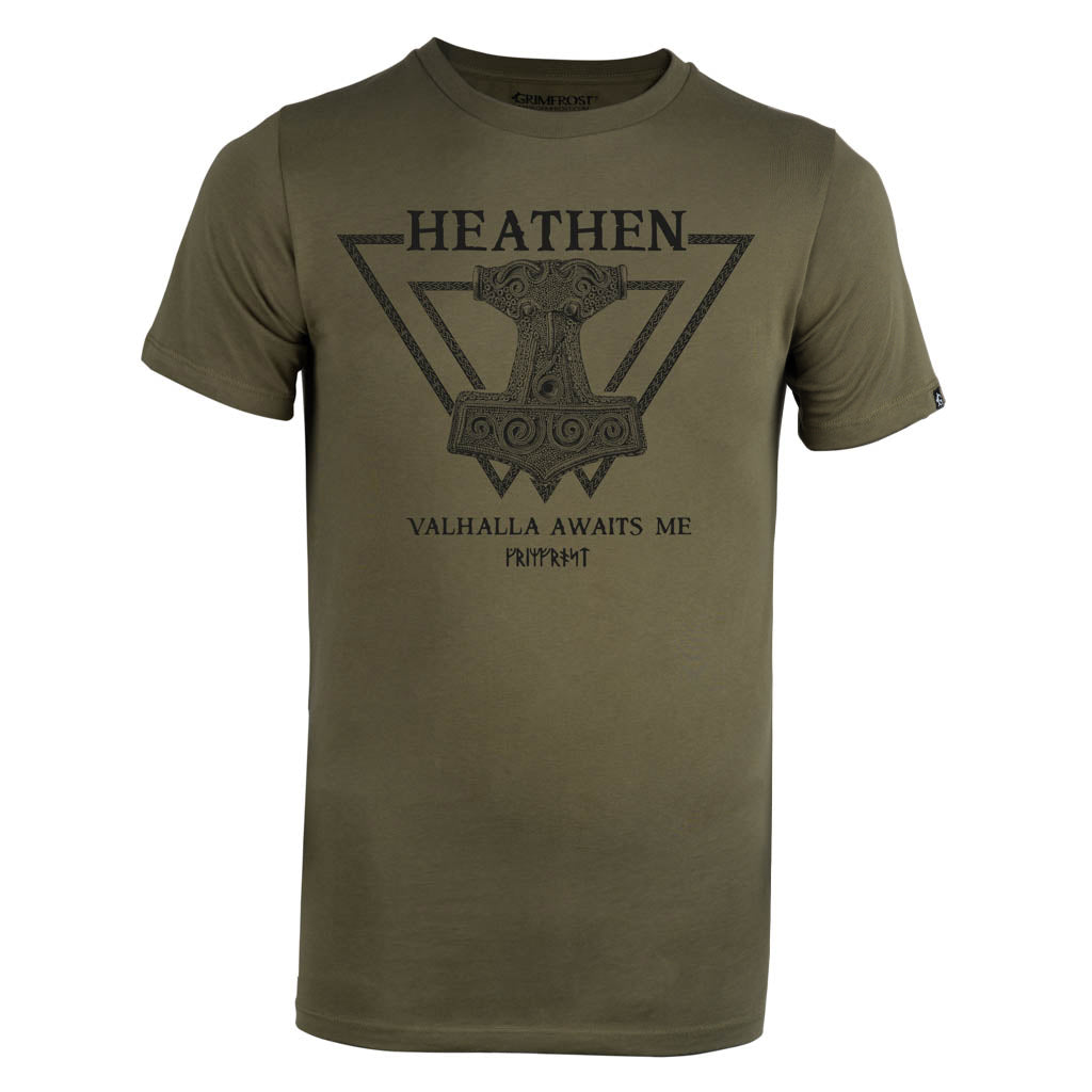 Premium t-shirt, Heathen, Grön