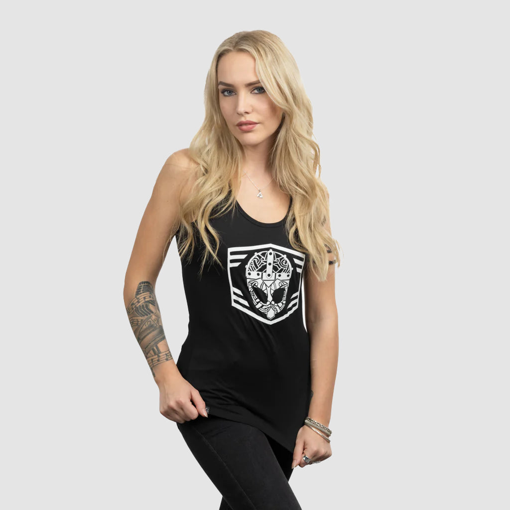 Women's Premium Tank, Clan Helmet, Black