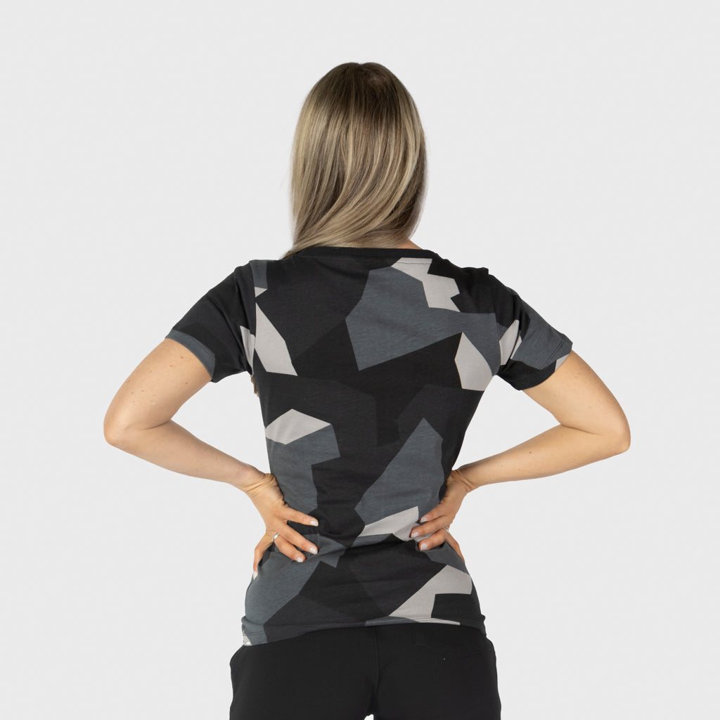 Premium T-shirt, Shieldmaiden, M90 Grå Camo