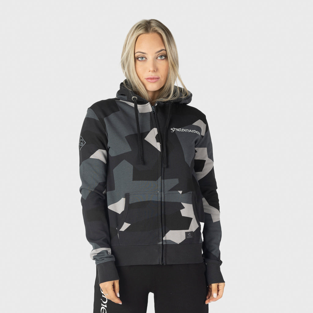 Women's Premium Zoodie, Shieldmaiden, M90 Grey Camo