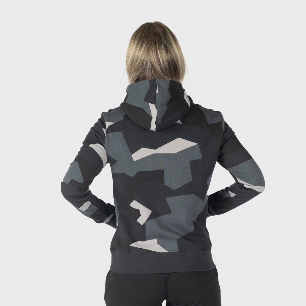 Premium pullover huvtröja för kvinnor, Grimfrost, M90 Grå Camo