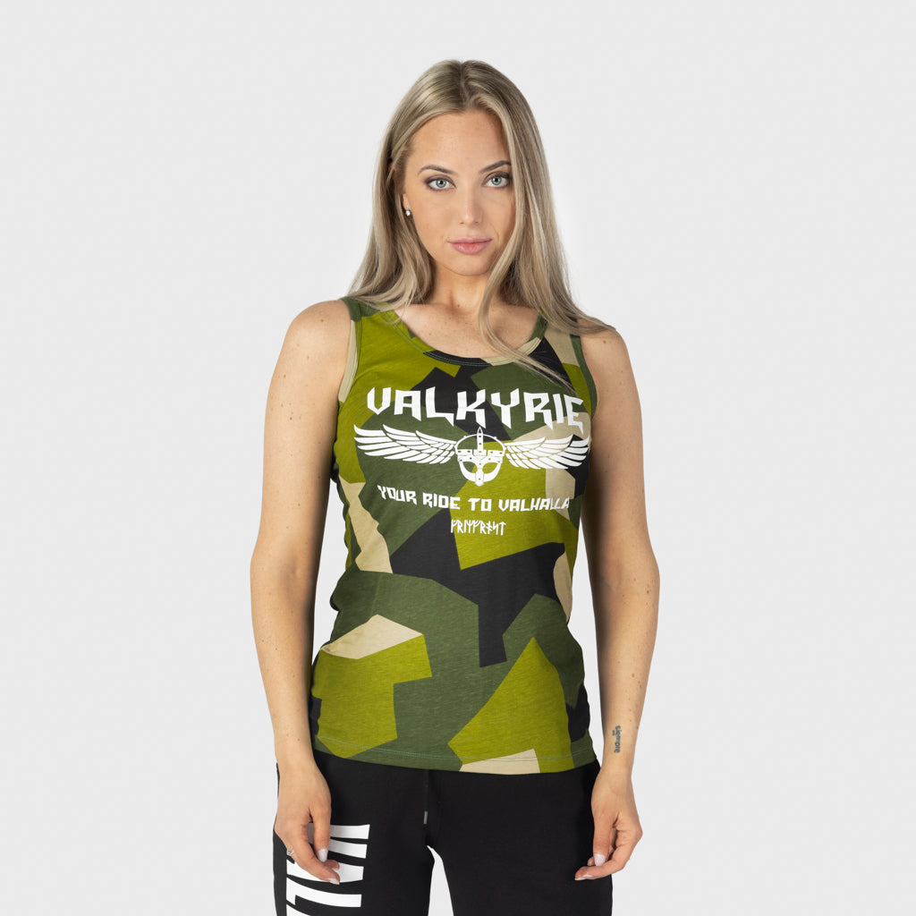 Women's Premium Tank, Valkyrie, M90 Green Camo