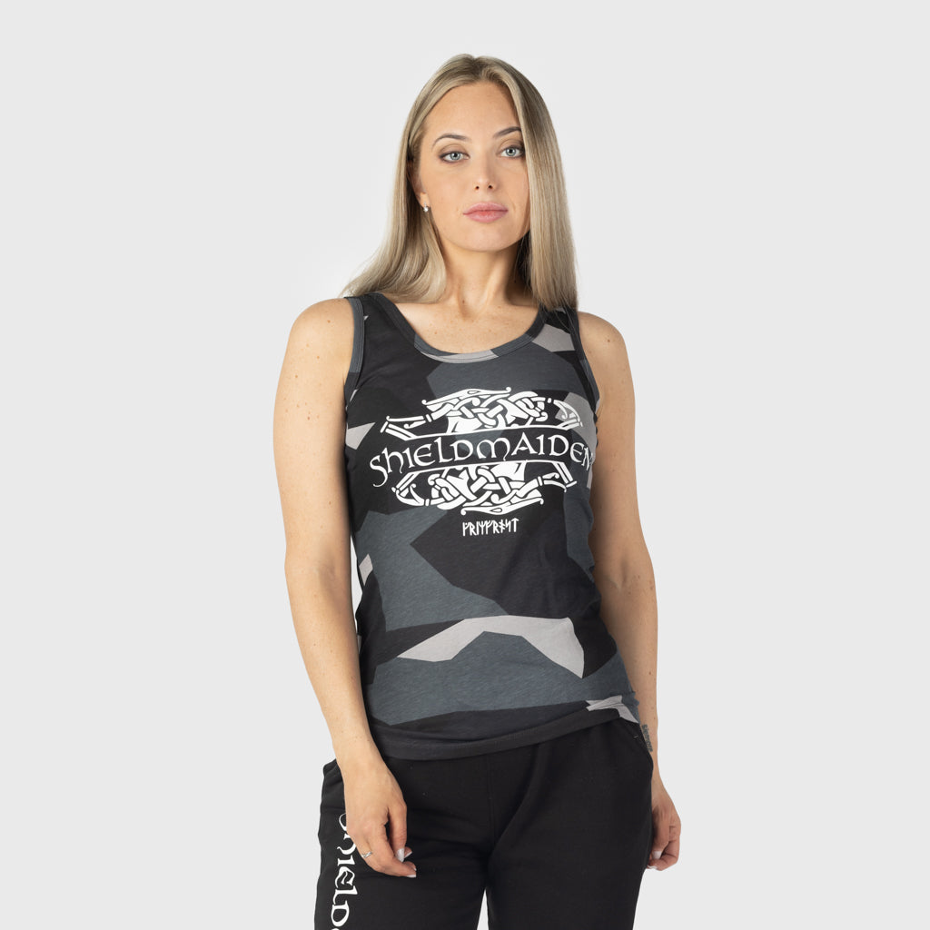 Women's Premium Tank, Shieldmaiden, M90 Grey Camo