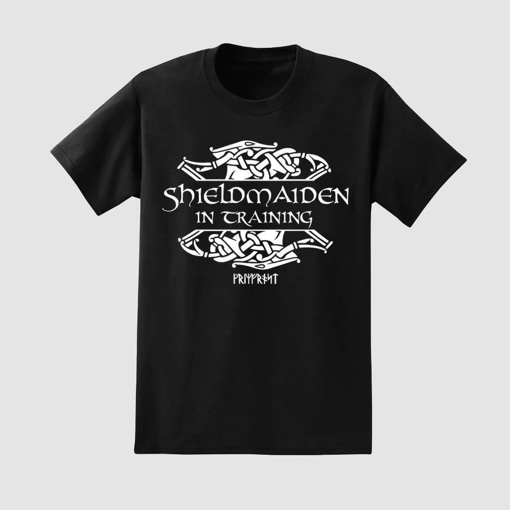 T-shirt för Barn, Shieldmaiden, Svart