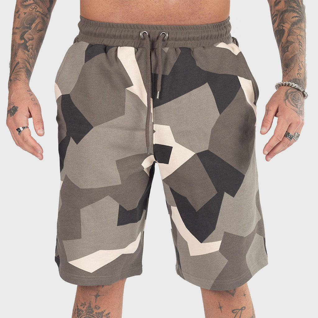 Premium Sweatshorts, Grimfrost, M90 Brun Camo