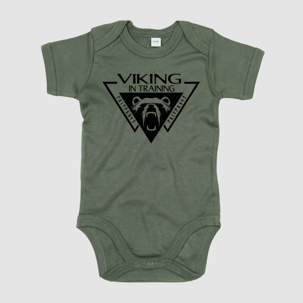 Ekologisk babybody, Viking, Kamouflagegrön